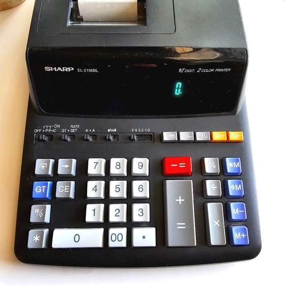 Sharp EL-2196BL 12 Digit Printing Calculator 3.7 LPS - 4-Key Memory, Heavy Duty - Picture 5 of 16